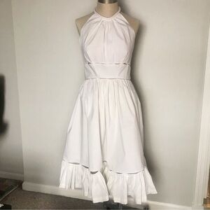 Zac Posen white cotton halter sundress size 6.